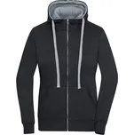 James&Nicholson Dámská mikina JN962 Black-Grey Heather L