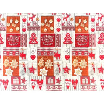 Mirtex Plátno DOMESTIK 145/19410-1 Vánoční patchwork šíře 220cm