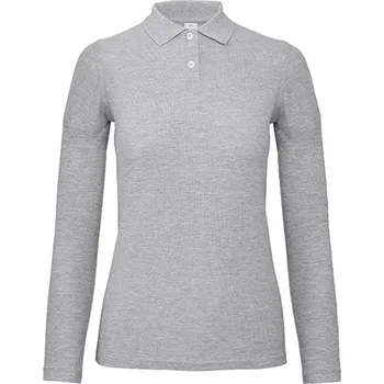Dámská košile B&amp;C Dámská polokošile s dlouhým rukávem PWI13 Heather Grey XXL