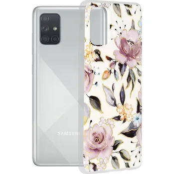 Pouzdro na mobilní telefon Kryt Samsung Galaxy A71 4G Techsuit - Marble Series - Chloe White