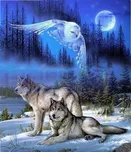 Diamantový obrázek Vlci a sova 30 x 40…