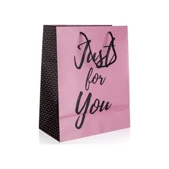 Dárková taška HOME DECOR Taška dárková JUST FOR YOU PINK vel. M, 18 x 22 x 10 cm (HOME DECOR Taška dárková JUST FOR YOU PINK vel. M, 18 x 22 x 10 cm)