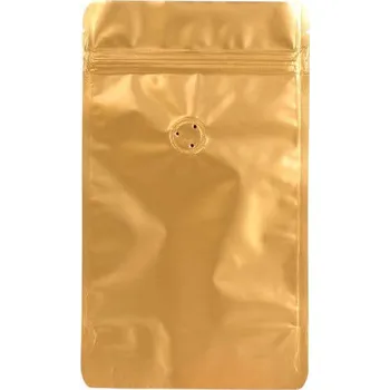 Sáček na potraviny Doypack sáček s ventilem 130*225 mm, 150 g, zlatý mat, 10 ks