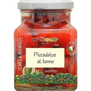 Ortomio Piccadolce cherry papričky plněné krémem z tuňáka - ve skle 314ml
