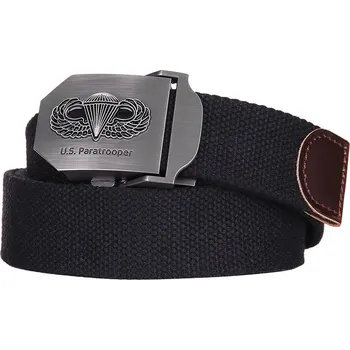 Opasek Opasek U.S. PARATROOPER plátěný ČERNÝ