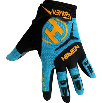 Cyklistické rukavice HAVEN Cyklistické rukavice dlouhoprsté - DEMO LONG - modrá/oranžová