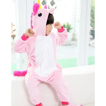 Čína Zvířecí pyžama s kapucou Věk: 6, Motiv: Jednorožec, růžový