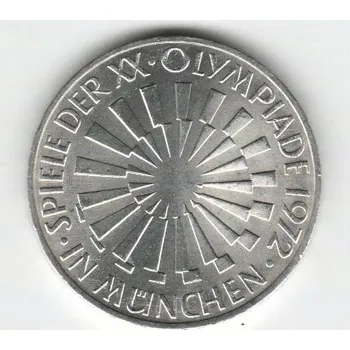 Stříbrná pamětní mince LOH Mnichov-Zářivá spirála, b.k., rok 1972
