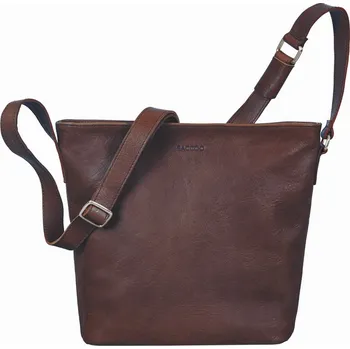 Kabelka Saccoo Grenada kožená kabelka, Barva Hnědá