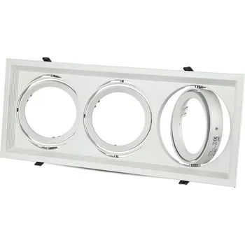 Rámeček Na 3 Žárovky Ar111 / Gx53, Obdélník, Bílá Barva