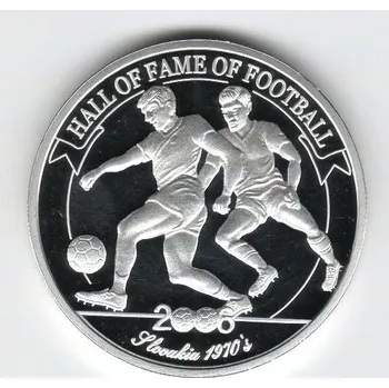 Sběratelství Stříbrná mince Hall of Fame of Football 2006- Slovakia 1970 's, Proof
