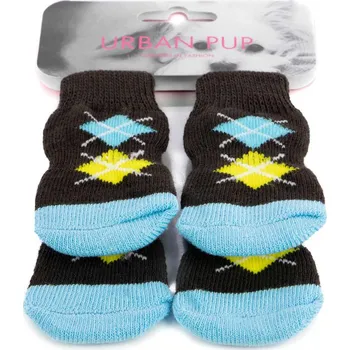 Obleček pro psa URBAN PUP Protiskluzové ponožky BLUE YELLOW, multicolor Velikost: L