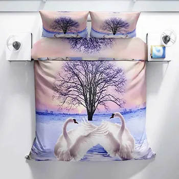 Povlečení 3D povlečení Labutě II: 140x200cm, 70x90cm