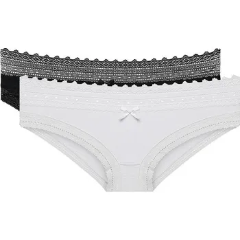 Kalhotky DIM SEXY FASHION SLIP 2x DI00042J černá - bílá L