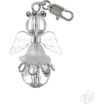 Přívěsek Andělíček pro štěstí přívěsek s karabinkou T (Přívěsek Anděl s karabinkou - Andílek z korálků pro štěstí)