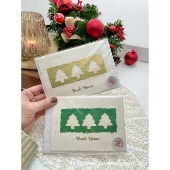 Pod Rukama Přání z ručního papíru - vanoční 2 Barevnost: zelená