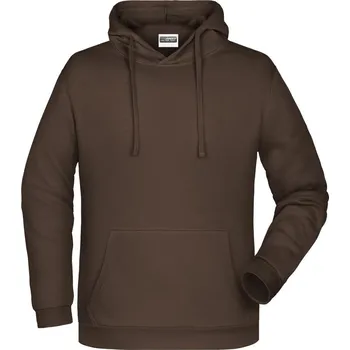 Pánská mikina Daiber Pánská mikina s kapucí Basic Hoody JN796 Barva: Hnědá, Velikost: XL