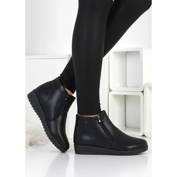 Dámská zimní obuv MODERN WORLD Kotníkové boty na klínku 301-PU-1B Velikost: 37