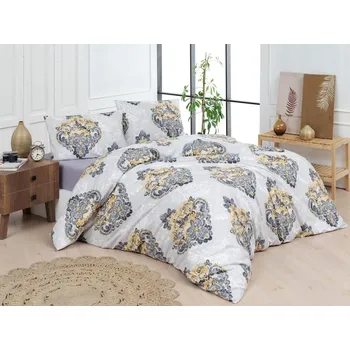 Povlečení Povlečení bavlněné Vintage šedý 200x140cm+90x70cm TiaHome