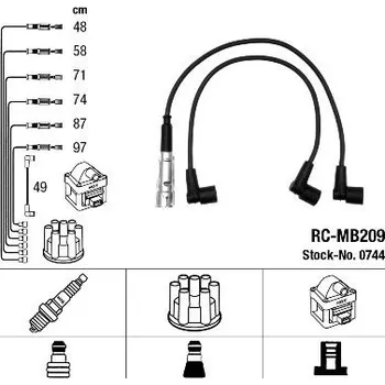Zapalovací kabel Sada kabelů pro zapalování NGK 0744