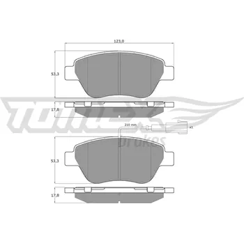 Brzdová destička Sada brzdových destiček, kotoučová brzda TOMEX Brakes TX 14-44