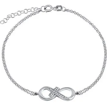 Náramek Stříbrný náramek infinity křížek Joseph s Brilliance Zirconia dámský PRG0122BS