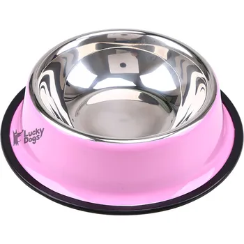 Miska pro psa Nerezová miska růžová 15cm