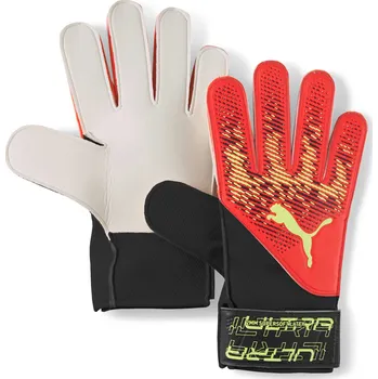 Brankářské rukavice Dětské brankářské rukavice Puma Ultra Grip 4 RC červená/žlutá