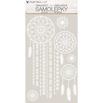 Okenní dekorace Anděl Přerov Samolepky na zeď bílý lapač snů s glitry 24 x 47 cm