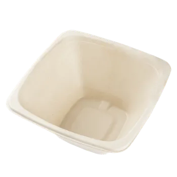 Jednorázové nádobí EcoPack Miska EKO z cukrové třtiny 950 ml hranatá béžová bal/50 ks