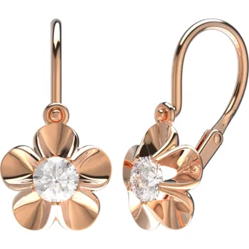 Náušnice Dětské zlaté náušnice Lizzie se zirkony Materiál šperku: Růžové zlato
