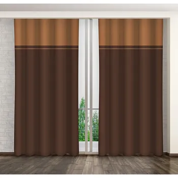 Záclona Dvoubarevný hnědo-karamelový závěs se zavěšením na klipsy Délka: 250 cm