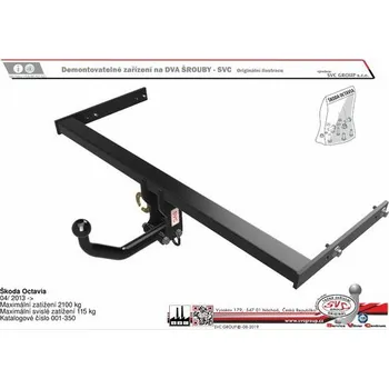 Tažné zařízení Tažné zařízení Škoda Octavia 04/2013->02/2020 SV 001-350, SVC GROUP