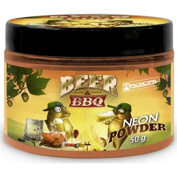 Návnadová surovina Radical Neonový prášek Beer & BBQ 50g