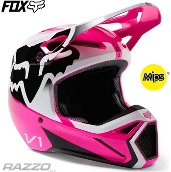 Helma na motorku MX helma FOX V1 LEED Helmet Pink 2023 M