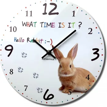 Hodiny Kvalitní dětské nástěnné hodiny 30 cm se zajíčkem