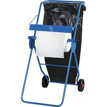 Držák kuchyňských utěrek PAPERNET - Modrý stojan na průmyslové utěrky s držákem na pytel, kovový - 406973