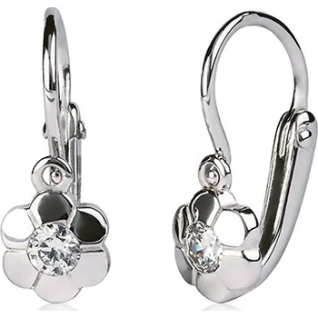 Náušnice Dětské zlaté náušnice Olivia osazené zirkony Materiál šperku: Bílé zlato, Barevné varianty zirkonů: Čirý zirkon