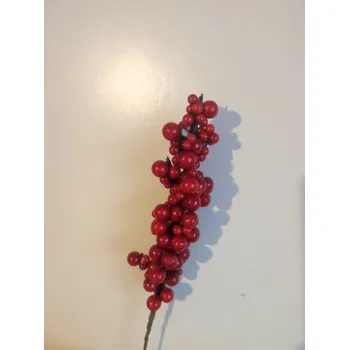 Vánoce Větvička s červenými bobulkami s/12, 17 cm