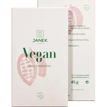 Čokoláda Čokoládovna Janek Bean to bar bílá vegan 45 g