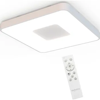 Mantra Coin Square, bílé stropní svítidlo s dálkovým ovladačem LED 100W 2700K-5000K, 54x54cm