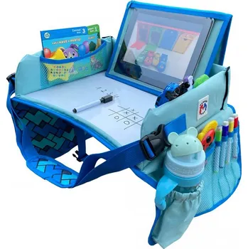 Dětský multifunkční cestovní stoleček s kreslící tabulí modrý
