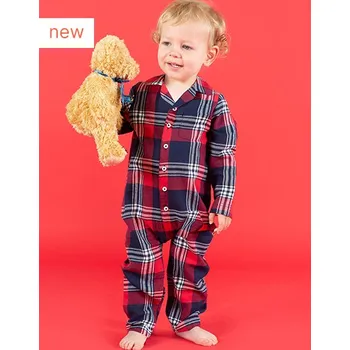 Dívčí pyžamo Dětské flanelové pyžamo LW074 (Tartan All In One )