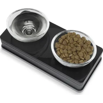 miska pro kočku Catit Doppelnapf Glass Diner Černé