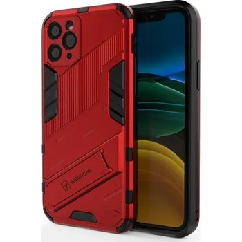 Pouzdro na mobilní telefon Odolný ochranný kryt se stojánkem pro iPhone 11 - červený