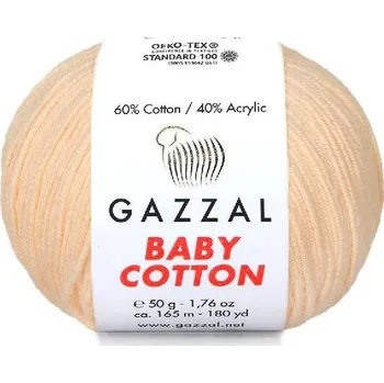 Příze Gazzal Příze Baby cotton 3469 světlounká lososová