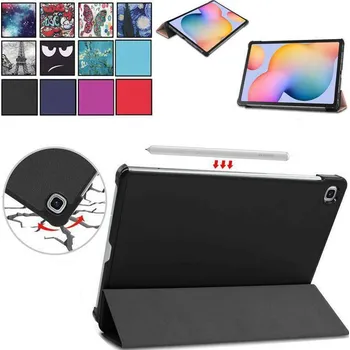 Pouzdro na tablet Luxusní Pouzdro Samsung Galaxy Tab S6 Lite - S Potiskem Barva: Tmavě Zelená