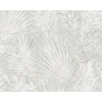 Tapeta Vliesová tapeta šedá, béžová, bílá, listy, přírodní vzor 386384 / Tapety na zeď 38638-4 Natural Living (0,53 x 10,05 m) A.S.Création