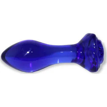 Anální šperk GemButt Anální Kolík Skleněná Růže Barva: Modrá + dárková krabička