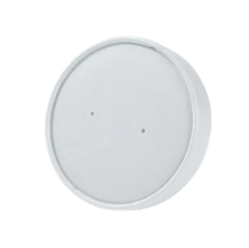 Jednorázové nádobí EcoPack Papírové víčko na misku na polévku 240/340 ml bílé bal/50 ks